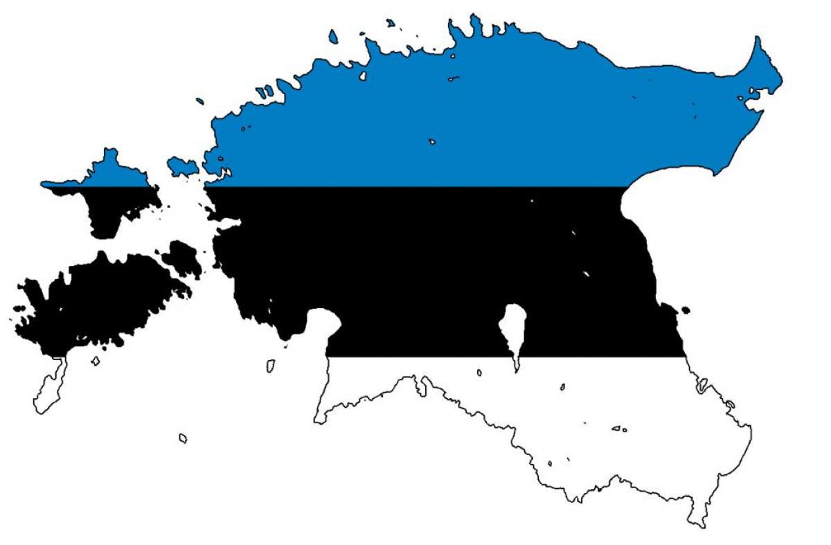 zemljevid Estonija zastavo