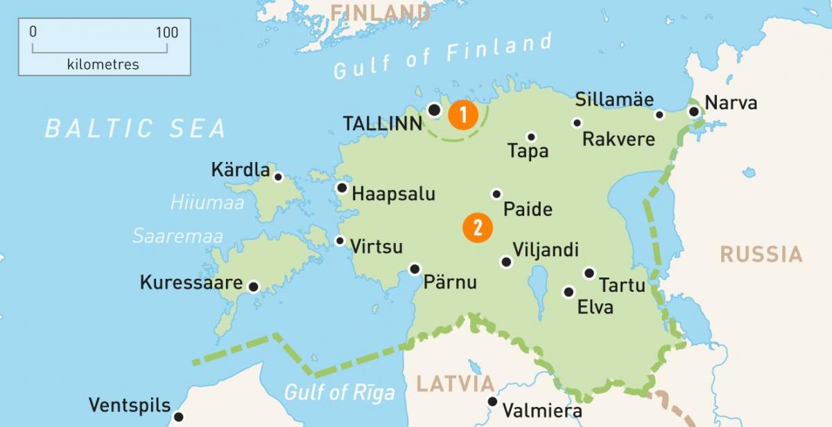 zemljevid Estonija