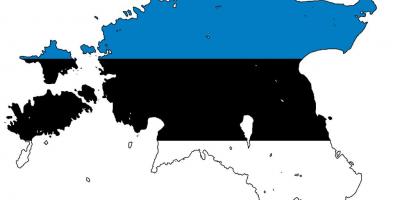 Zemljevid Estonija zastavo