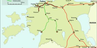 Zemljevid estonske železnice