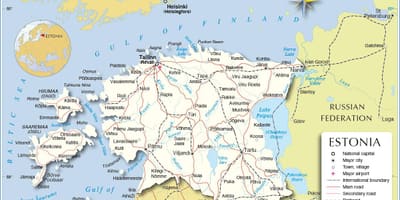 Zemljevid Estonija državi