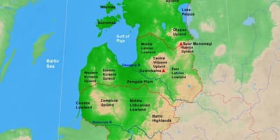 Zemljevid Estonija fizično