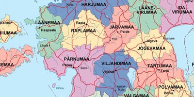 Zemljevid Estonija politične