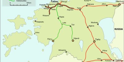 Zemljevid estonske železnice