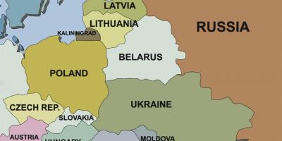 Zemljevid zemljevid, Estoniji, sosednjih državah